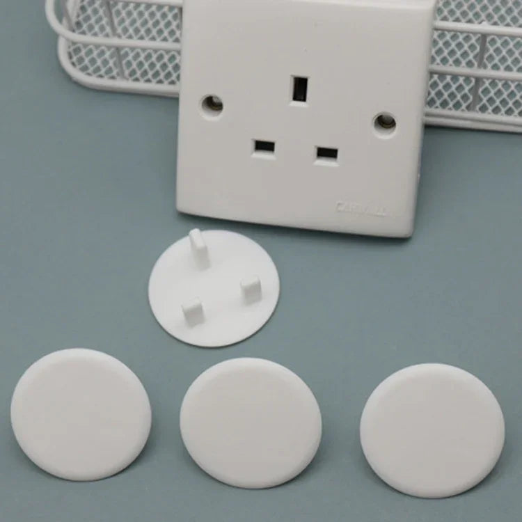 ฝาครอบปลั๊กไฟเด็กแบบ 3 รู UK สีดำกลม, สีใสกลม, สีขาวรูปลูกแพร์