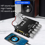 โมดูลแอมพลิฟายเออร์ดิจิตอล Bluetooth 2.1 ช่อง กำลังขับ 50W x 2 + 100W รุ่น ZK-MT21