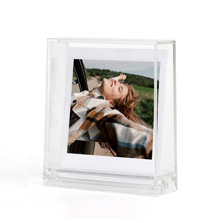 กรอบรูปสี่เหลี่ยมใสสองด้าน ตั้งสำหรับโพลารอยด์