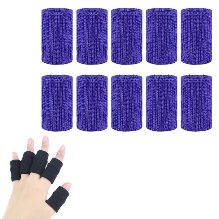 ถุงนิ้วสำหรับบาสเกตบอล 10 ชิ้น/ชุด ป้องกันข้อต่อนิ้ว ยืดหยุ่น ถักสำหรับกีฬา สีดำ สีเนื้อ สีน้ำเงิน สีเทา