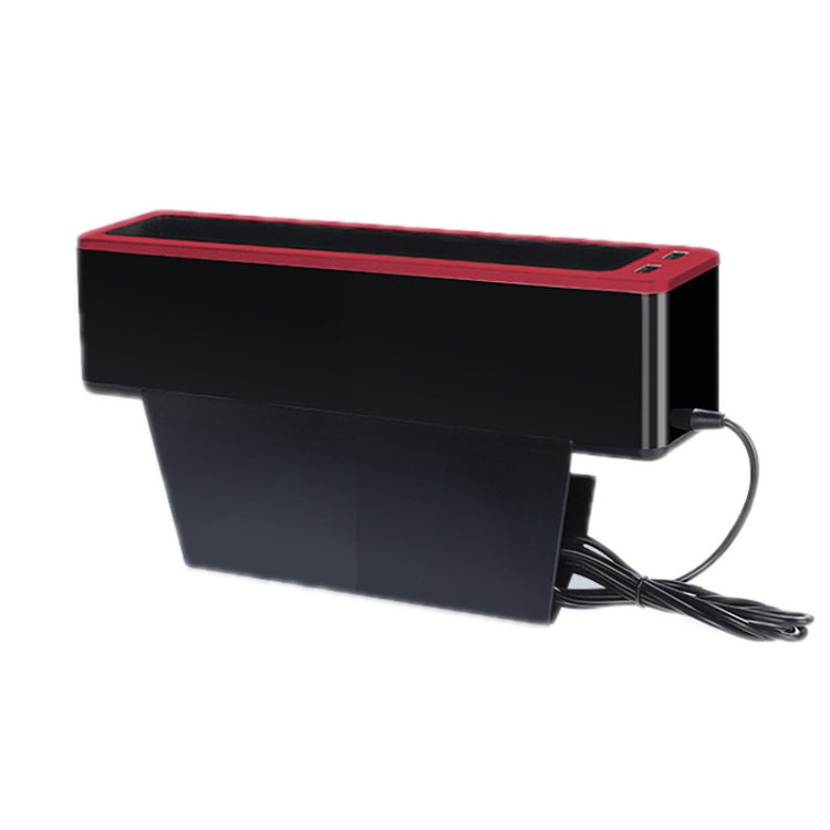 Car Seat Gap Storage Box with 2 USB Charging Port, Principal Driver Silver, Co-pilot Silver, Principal Driver Red, Co-pilot Red, Principal Driver Gray, Co-pilot Gray