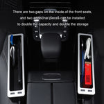 Car Seat Gap Storage Box with 2 USB Charging Port, Principal Driver Silver, Co-pilot Silver, Principal Driver Red, Co-pilot Red, Principal Driver Gray, Co-pilot Gray