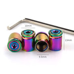 4pcs /Set Sport Anti-Theft Car Tire Valve Caps Universal Valve Cover With Wrench