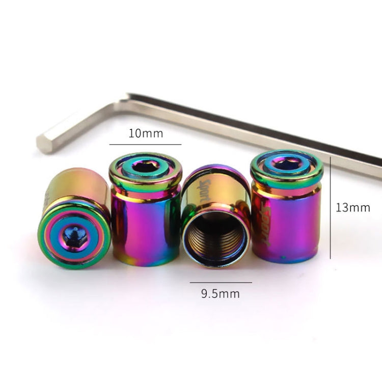 4pcs /Set Sport Anti-Theft Car Tire Valve Caps Universal Valve Cover With Wrench