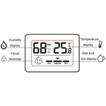 Household Indoor Mini Electronic Temperature And Humidity Meter With Stand, Rectangle