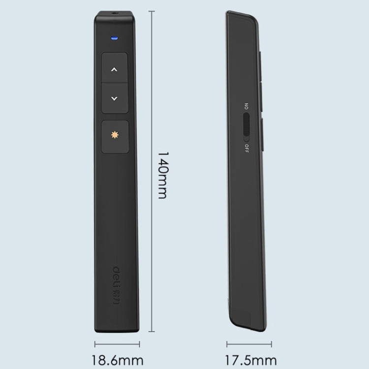 Deli รีโมทเปลี่ยนหน้า USB 2.4GHz พร้อมแสงแดง สำหรับ PPT รุ่น 2802 (สีดำ), 2802 (สีขาว)