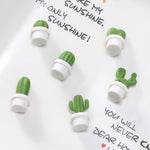 6pcs /Set Cactus Fridge Stickers Greenery Message Magnetic Cartoon Stickers