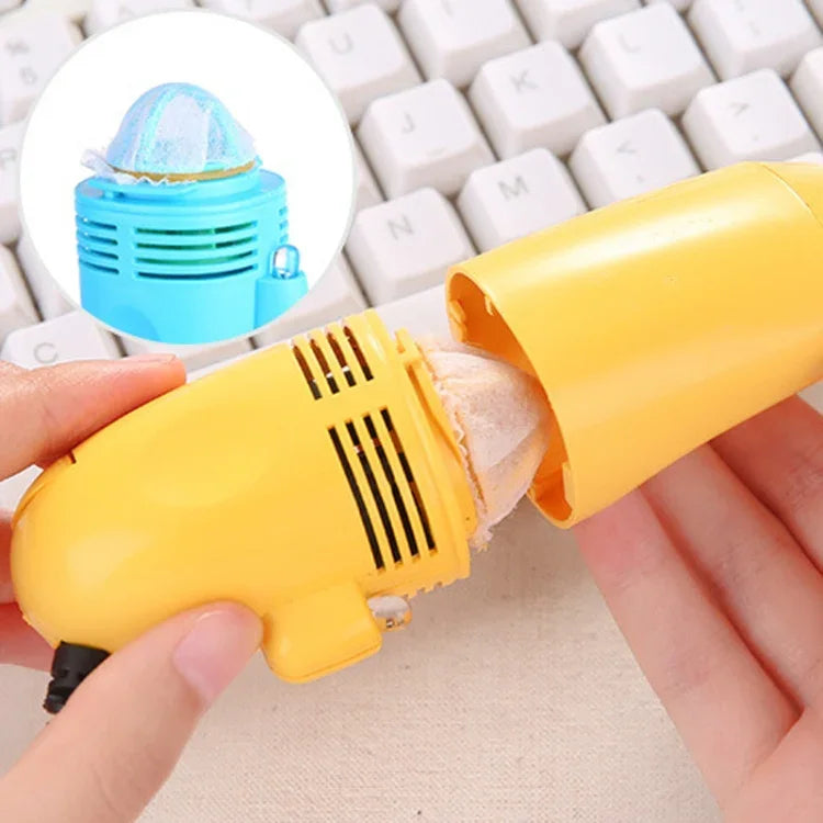 แปรงทำความสะอาดคีย์บอร์ดขนาดเล็ก USB แบบพกพา สำหรับกำจัดฝุ่นคอมพิวเตอร์