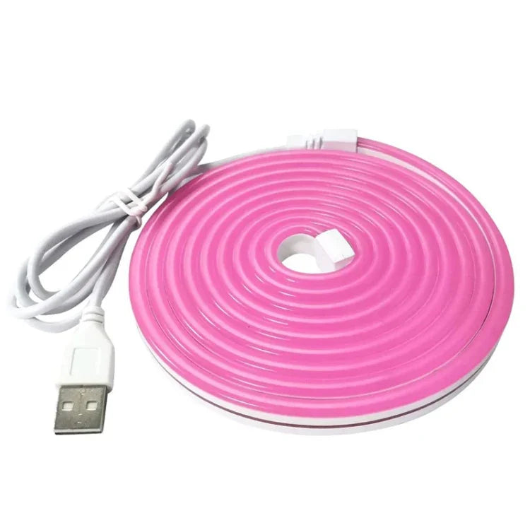 ชุดไฟเส้น LED นีออนซิลิโคนอ่อน USB 5V 2 เมตร, USB (สีชมพู), USB (สีวอร์ม), USB (สีน้ำเงิน)