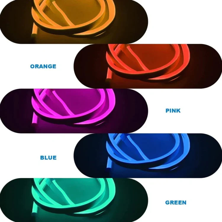 ชุดไฟเส้น LED นีออนซิลิโคนอ่อน USB 5V 2 เมตร, USB (สีชมพู), USB (สีวอร์ม), USB (สีน้ำเงิน)