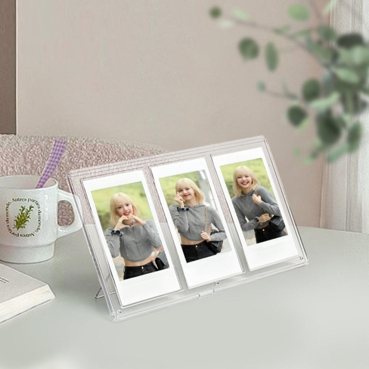 กรอบรูปโพลารอยด์มินิแนวตั้งสามช่องใส PC