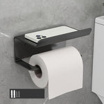 Stainless Steel Bathroom Roll Paper Holder No-Punch Cell Phone Storage Shelf, Phone Rack (White), Paper Rack (White）, Phone Rack (Black), Paper Rack (Black), Phone Rack (Gray), Paper Rack (Gray)