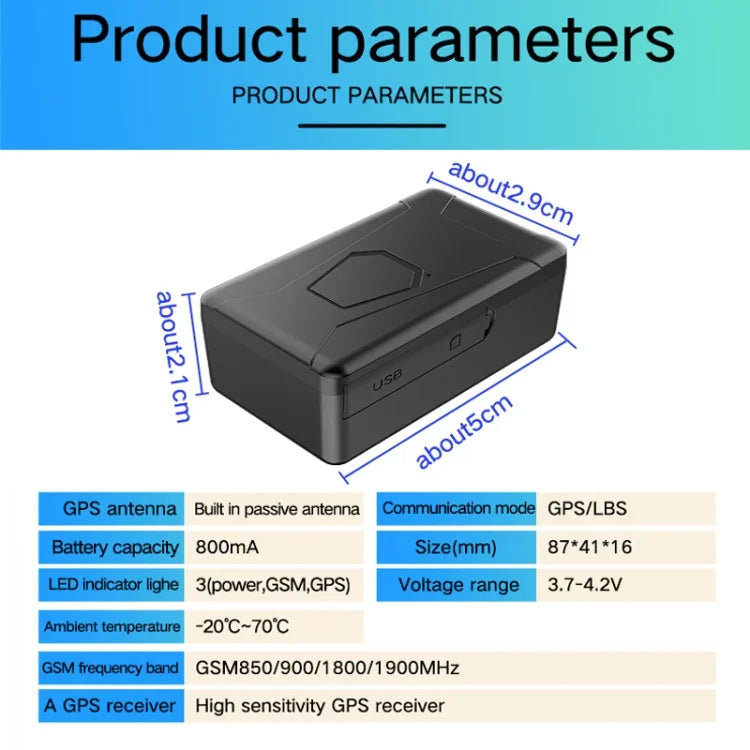 เครื่องติดตาม GPS กันน้ำสำหรับรถยนต์และมอเตอร์ไซค์ 2G, PG10WiFi