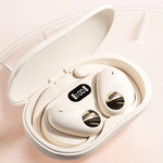JS911 OWS Ear-mounted Dual-mic Call Noise Reduction LED Digital Display Bluetooth Earphones