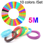 วัสดุสิ้นเปลืองปากกาพิมพ์ 3D เส้นวัสดุความเหนียวสูง 1.75mm วัสดุดิบเป็นมิตรกับสิ่งแวดล้อม เส้นไหมสำหรับพิมพ์, 10 สี / ชุด PCL 5m