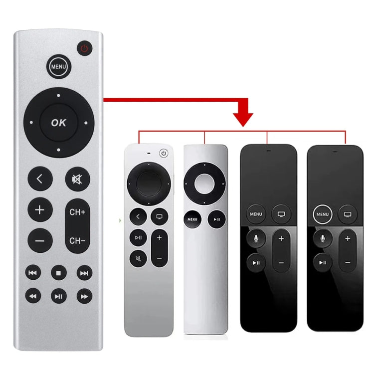 สำหรับรีโมท Apple TV 4K / HD รุ่น A2169 A1842 A1625 ไม่มีเสียง, สไตล์ธรรมดา