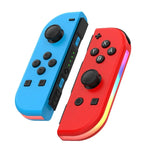 จอยจับเกม JOY-02 ซ้ายและขวาพร้อมไฟ RGB สัมผัสตัวเครื่อง บลูทูธ สำหรับ Switch / Switch OLED / Switch Pro / Switch Lite / Switch Joycon, สีน้ำเงินแดง, เขียวฟ้า, ขาว