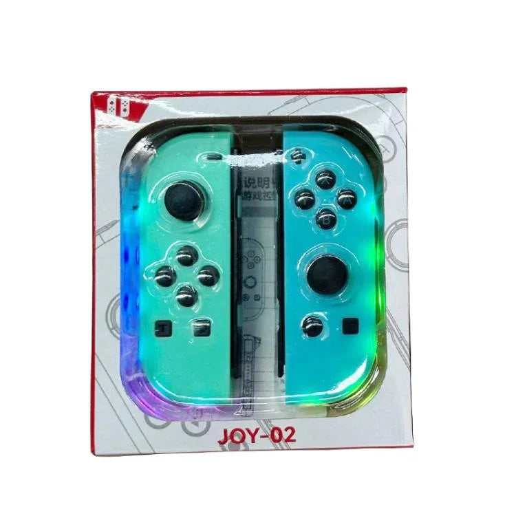 จอยเกม JOY-02 ด้ามจับซ้ายและขวาพร้อมไฟ RGB และระบบสัมผัส Bluetooth สำหรับ Switch / Switch OLED / Switch Pro / Switch Lite / Switch Joycon, สีดำ, สีเทา