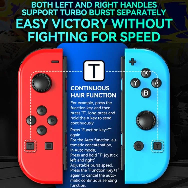 จอยเกม JOY-02 ด้ามจับซ้ายและขวาพร้อมไฟ RGB และระบบสัมผัส Bluetooth สำหรับ Switch / Switch OLED / Switch Pro / Switch Lite / Switch Joycon, สีดำ, สีเทา