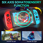 จอยเกม JOY-02 ด้ามจับซ้ายและขวาพร้อมไฟ RGB และระบบสัมผัส Bluetooth สำหรับ Switch / Switch OLED / Switch Pro / Switch Lite / Switch Joycon, สีดำ, สีเทา