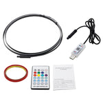 Car Interior Fiber Optic Cold Light RGB Ambient Lamp Center Phantom Footwell Atmosphere Lights, One To One 110cm, One To Two 110cm+35cm