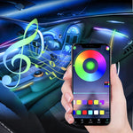 Car Interior Fiber Optic Cold Light RGB Ambient Lamp Center Phantom Footwell Atmosphere Lights, One To One 110cm, One To Two 110cm+35cm