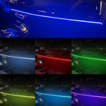 Car Interior Fiber Optic Cold Light RGB Ambient Lamp Center Phantom Footwell Atmosphere Lights, One To One 110cm, One To Two 110cm+35cm
