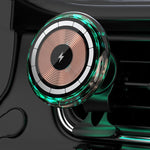 For iPhone Magsafe Magnetic Car Wireless Charger Phone Holder Light Emitting Wireless Charger, Ice Blue Breathe Light, Pickup RGB Light