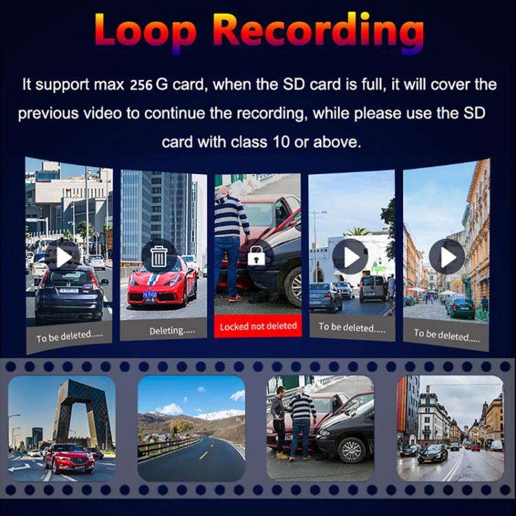 กล้องบันทึกการขับขี่หน้าคู่ 3 นิ้ว 4K ด้านหน้า + 2K ด้านหลัง ความละเอียดสูง เชื่อมต่อ WiFi รุ่น A5