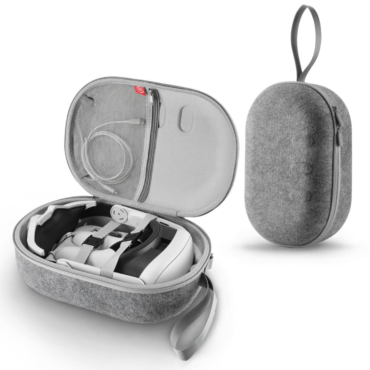 กระเป๋าเก็บแว่น VR Apple Vision Pro / Meta Quest 3 JYS-MQ018 แบบพกพาป้องกันตกและขีดข่วน สีดำ เทา