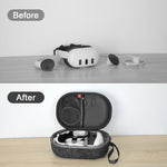 กระเป๋าเก็บแว่น VR Apple Vision Pro / Meta Quest 3 JYS-MQ018 แบบพกพาป้องกันตกและขีดข่วน สีดำ เทา