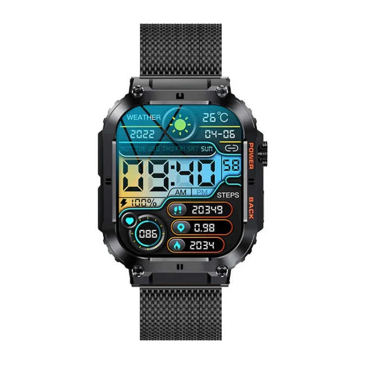 K57 Pro นาฬิกาอัจฉริยะขนาด 1.96 นิ้ว รองรับการโทร Bluetooth, เล่นเพลง, แสดงสภาพอากาศ, กันน้ำ สีดำ, สีส้ม, สายหนังสีดำ, สายหนังสีเงิน, สายเหล็กสีดำ, สายเหล็กสีเงิน, สายสามเม็ดสีดำ, สายสามเม็ดสีเงิน, สายไม้ไผ่สีดำ, สายไม้ไผ่สีเงิน