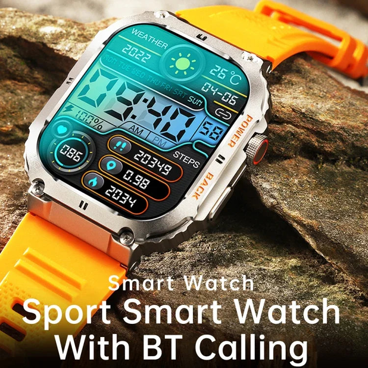 K57 Pro นาฬิกาอัจฉริยะขนาด 1.96 นิ้ว รองรับการโทร Bluetooth, เล่นเพลง, แสดงสภาพอากาศ, กันน้ำ สีดำ, สีส้ม, สายหนังสีดำ, สายหนังสีเงิน, สายเหล็กสีดำ, สายเหล็กสีเงิน, สายสามเม็ดสีดำ, สายสามเม็ดสีเงิน, สายไม้ไผ่สีดำ, สายไม้ไผ่สีเงิน