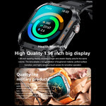 K57 Pro นาฬิกาอัจฉริยะขนาด 1.96 นิ้ว รองรับการโทร Bluetooth, เล่นเพลง, แสดงสภาพอากาศ, กันน้ำ สีดำ, สีส้ม, สายหนังสีดำ, สายหนังสีเงิน, สายเหล็กสีดำ, สายเหล็กสีเงิน, สายสามเม็ดสีดำ, สายสามเม็ดสีเงิน, สายไม้ไผ่สีดำ, สายไม้ไผ่สีเงิน