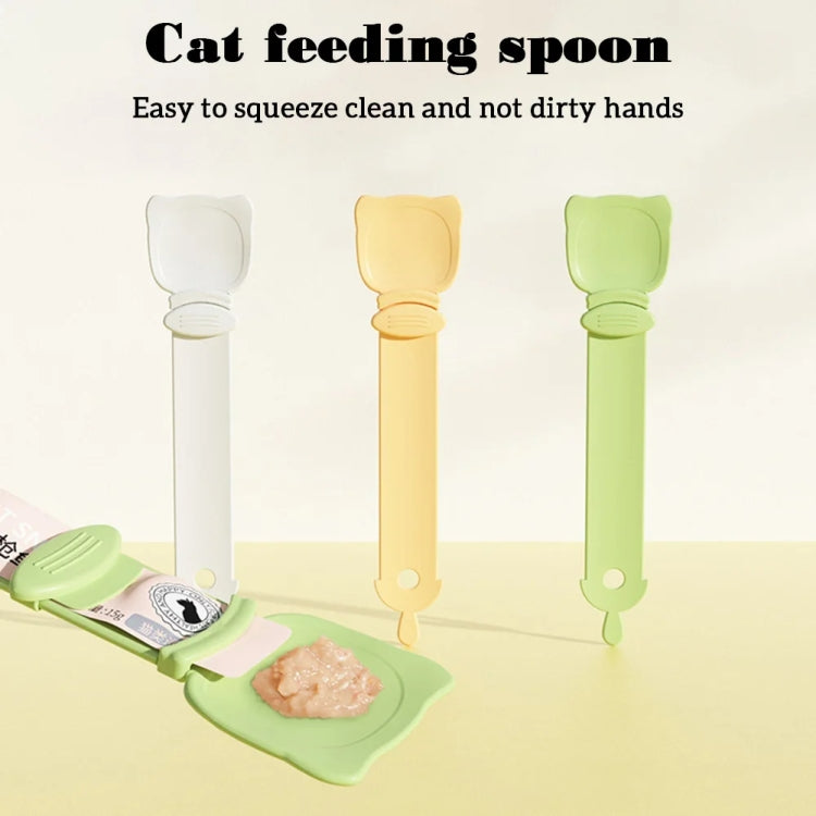 ที่บีบแถบอาหารแมว Cat Feeder ช้อนป้อนอาหารว่างบดสำหรับสัตว์เลี้ยง สีส้ม เขียว เบจ