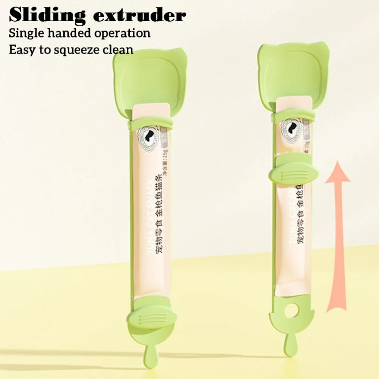 ที่บีบแถบอาหารแมว Cat Feeder ช้อนป้อนอาหารว่างบดสำหรับสัตว์เลี้ยง สีส้ม เขียว เบจ