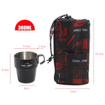 COOL CAMP CF-519 แก้วกาแฟสแตนเลส 304 สำหรับตั้งแคมป์กลางแจ้ง ฉนวนกันความร้อน ป้องกันการลวก แก้วสูญญากาศสองชั้น 4 ชิ้นชุด