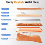กระเป๋าใส่บัตรโทรศัพท์แบบพกพา MagSafe พร้อมขาตั้งปรับได้