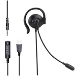หูฟังคอมพิวเตอร์แบบมีสาย SOYTO SY227 แบบหูเกี่ยวข้างเดียว, 3.5 มม., แยกสาย USB ควบคุม