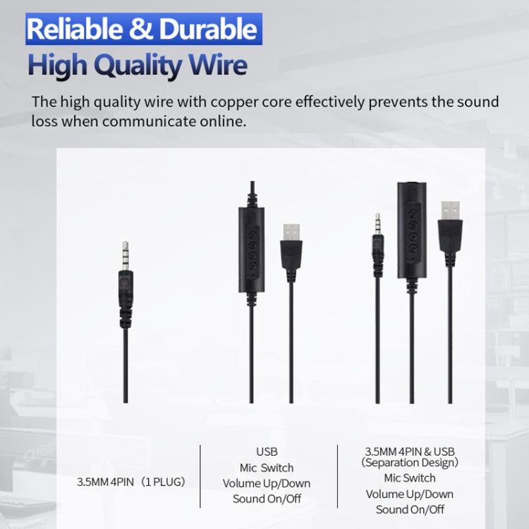 หูฟังคอมพิวเตอร์แบบมีสาย SOYTO SY227 แบบหูเกี่ยวข้างเดียว, 3.5 มม., แยกสาย USB ควบคุม