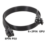 สายแบน 18AWG สำหรับ Corsair สายโมดูลจ่ายไฟ สายโมดูลการ์ดจอ 8 พิน ถึง 8 พิน 6+2 ยาว 50 ซม. สำหรับ Corsair, ยาว 60 ซม. สำหรับ Corsair