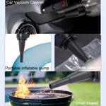 Car Vacuum Cleaner Large Suction Power Wireless Pump Inflatable Blower Handheld Small Vacuum Cleaner, Brush 200W+2 Filters+Storage Bag (Black), Brush 200W+3 Filters+Air Bag (Black), Brushless 260W+2 Filters+Storage Bag (Black)                          ...