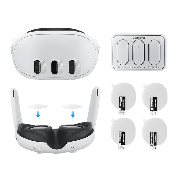 ชุดฟิล์มกันรอยเลนส์กล้องกระจกนิรภัยสำหรับ Meta Quest 3 อุปกรณ์เสริม VR