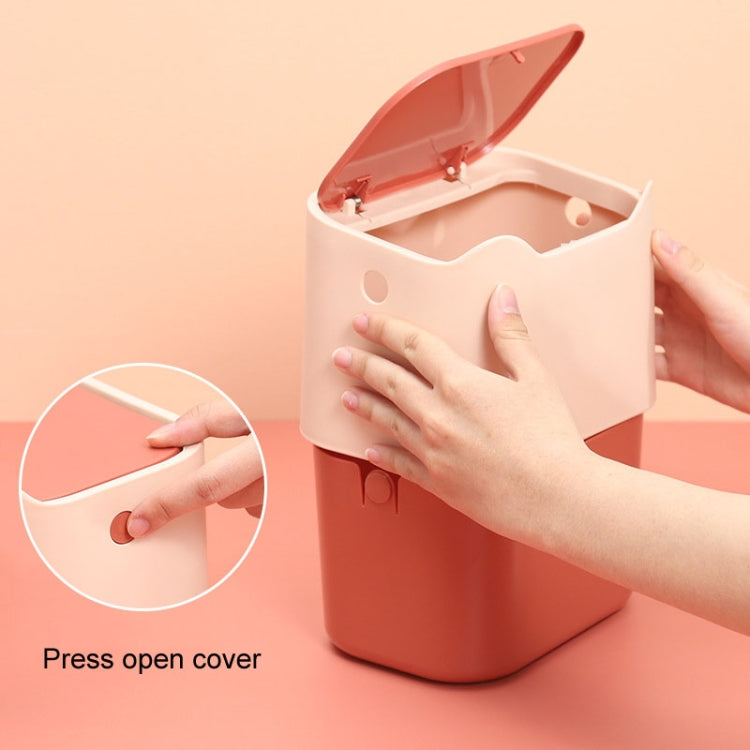 Push Type Desktop Wastebasket Small Odor-Isolating Pet Litter Pan, 17.8 x 13 x 13.5cm