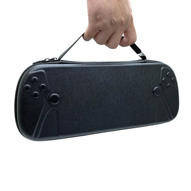 เคสแข็งสำหรับเครื่องเล่น Sony PlayStation Portal พร้อมกระเป๋าเก็บของพกพา, หนัง PU ลายเส้นตัด, ผ้า Oxford 1680D