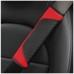 Car Seat Belt Cover Carbon Fiber Leather Auto Seat Shoulder Protection, Black, Red, Wine Red, Crown Black, Crown Red, Crown Wine Red
