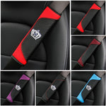 Car Seat Belt Cover Carbon Fiber Leather Auto Seat Shoulder Protection, Black, Red, Wine Red, Crown Black, Crown Red, Crown Wine Red