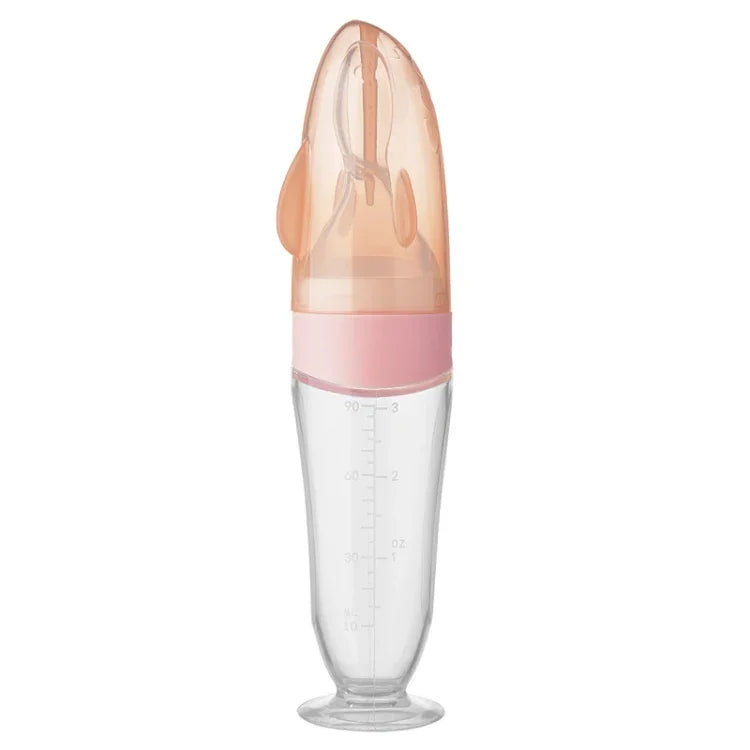 Baby Silicone Bottle Squeezeable Feeding Spoon Childrens Supplementary Bottle Feeder
