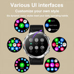 T30 นาฬิกาอัจฉริยะกีฬาและกันน้ำขนาด 1.6 นิ้ว รองรับเพลงและโทร Bluetooth สีดำ, สีเขียวเข้ม, สายเหล็กดำ+ซิลิโคน, สายตาข่ายดำ+ซิลิโคน