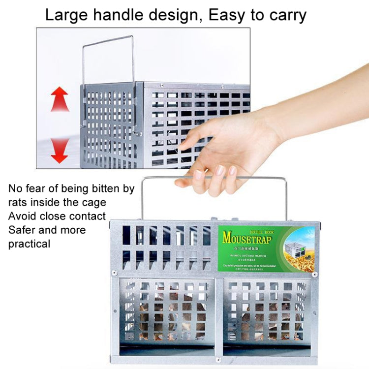 Home Indoor Automatic Mouse Trap Cage Catch Mouse Trap, Double Door Large